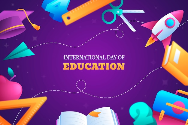 Gradient international day of education background