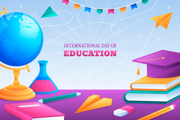 Gradient international day of education background