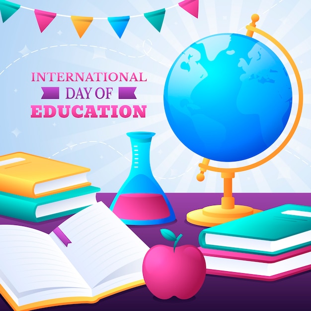 Gradient international day of education illustration