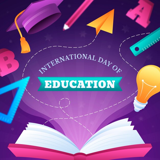 Gradient international day of education illustration