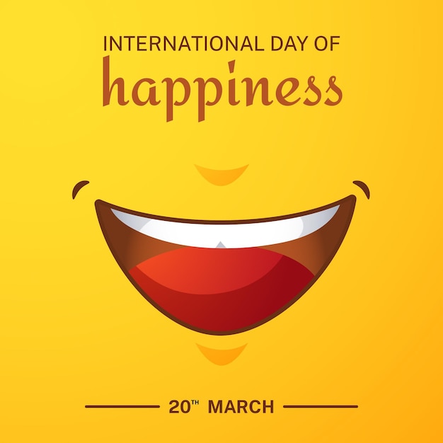 Free Vector gradient international day of happiness illustration with smile