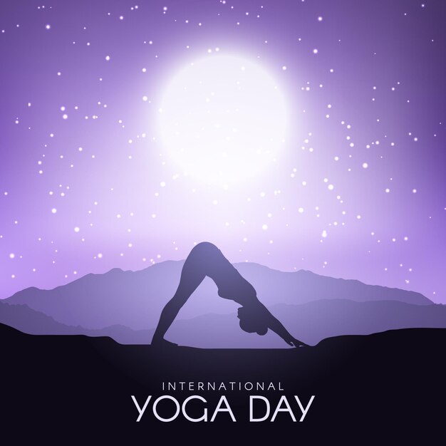 Gradient international day of yoga illustration