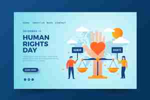 Free vector gradient international human rights day landing page template