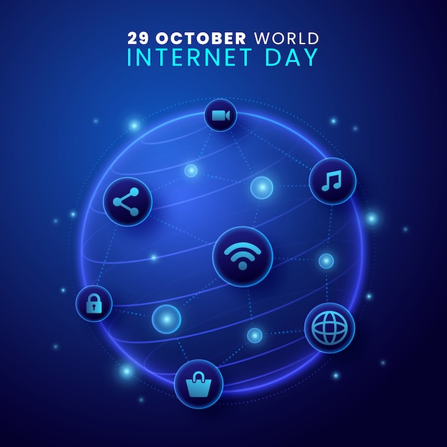 Free Vector gradient international internet day illustration