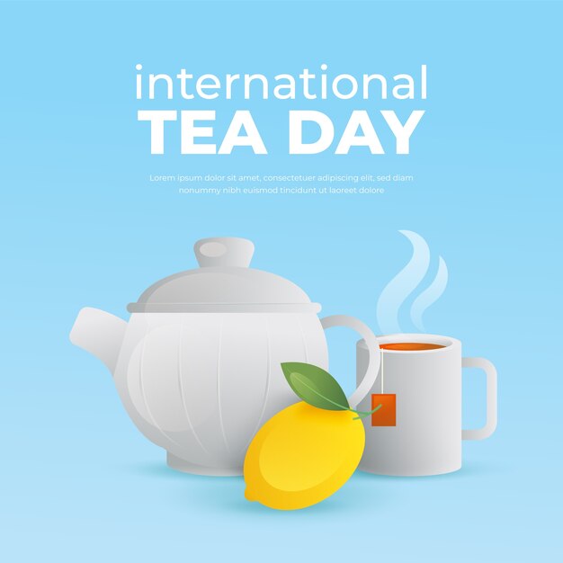 Gradient international tea day illustration