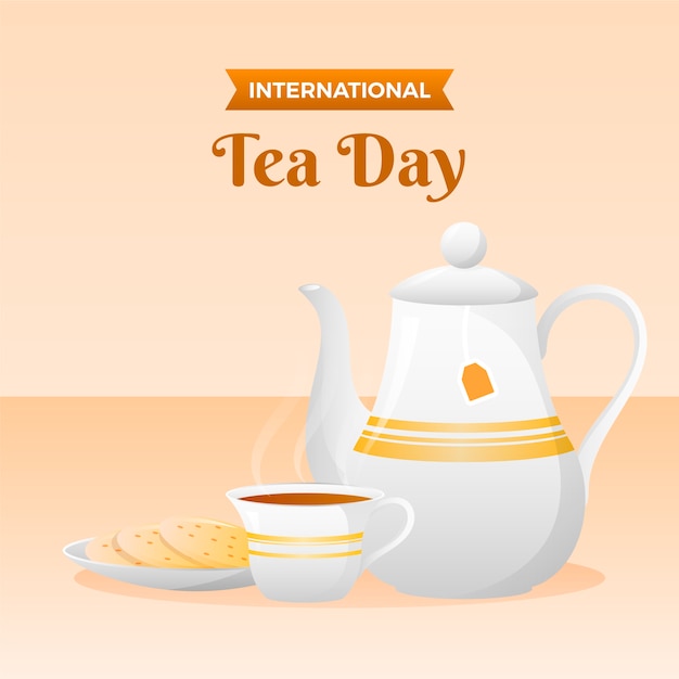 Gradient international tea day illustration