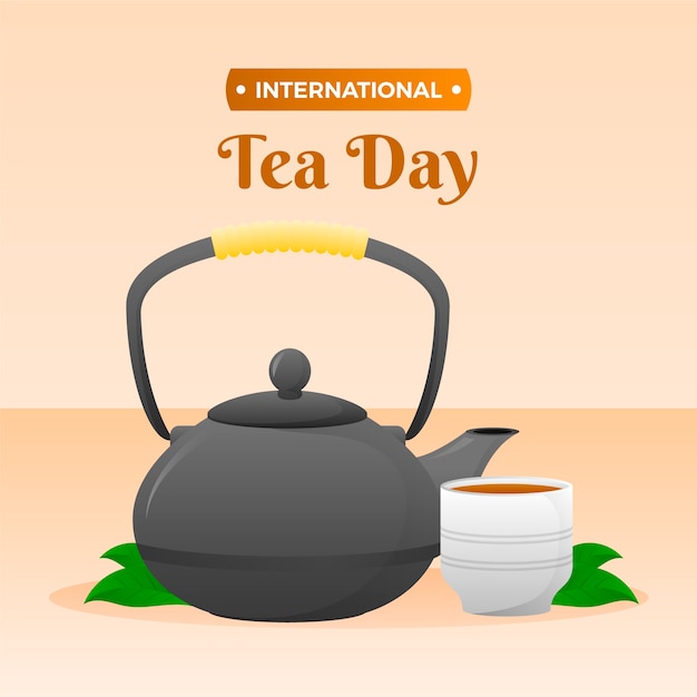 Free Vector gradient international tea day illustration