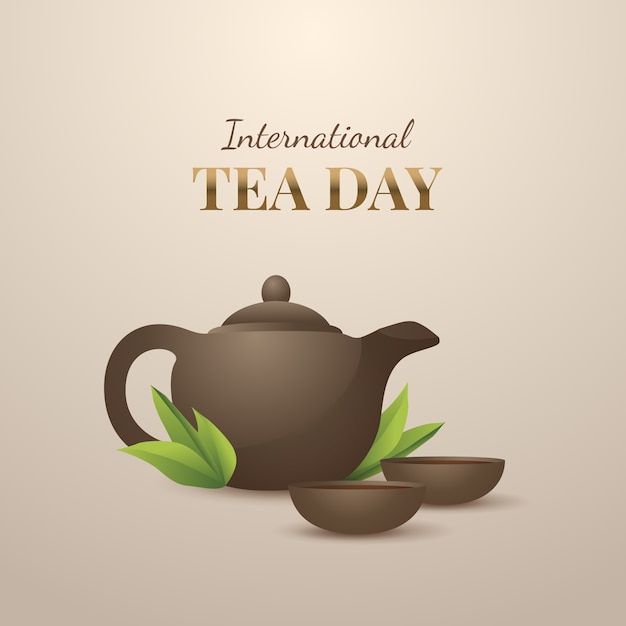 Free Vector gradient international tea day illustration