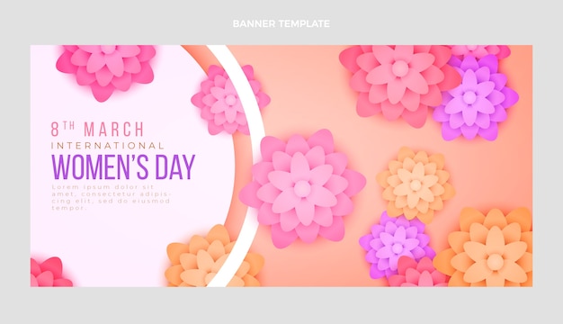 Free Vector gradient international women's day horizontal banner