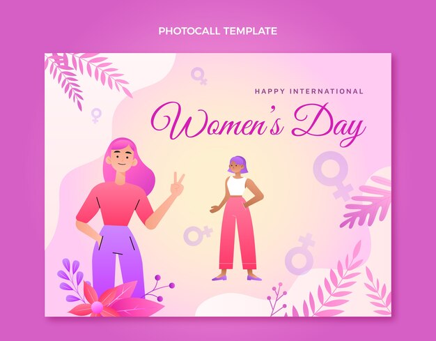 Gradient international women's day photocall template