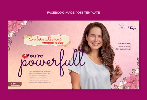 Gradient international women's day social media post template