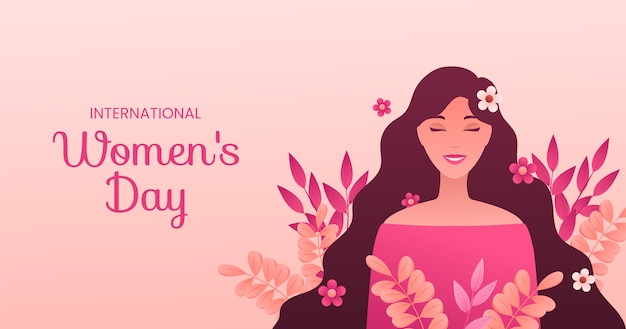 Gradient international women's day social media post template