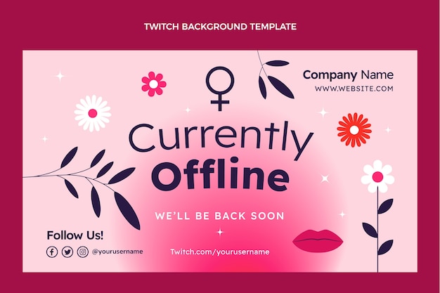 Gradient international women's day twitch background