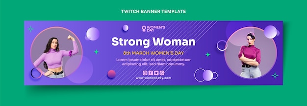 Gradient international women's day twitch banner