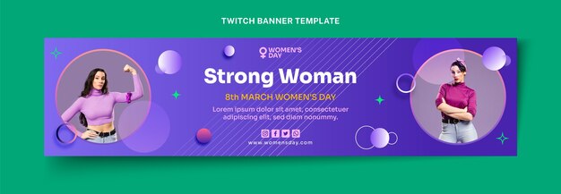 Gradient international women's day twitch banner