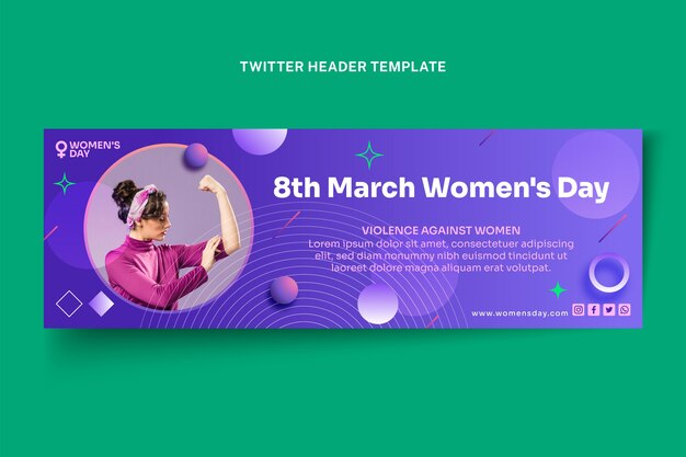 Gradient international women's day twitter header