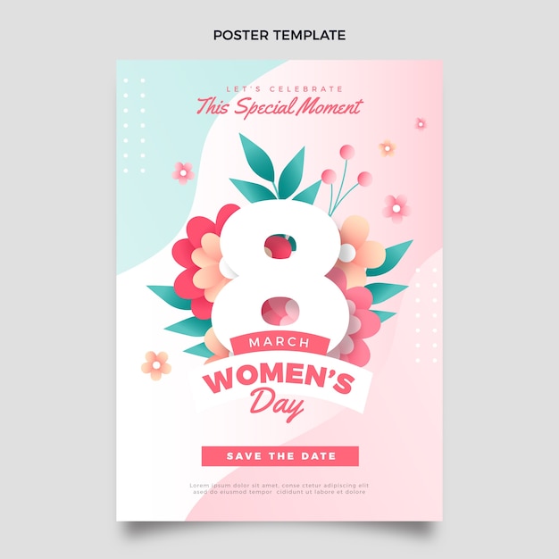 Gradient international women's day vertical poster template