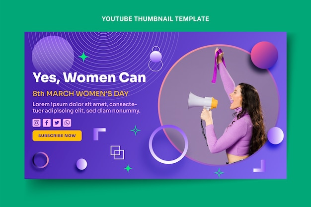 Gradient international women's day youtube thumbnail