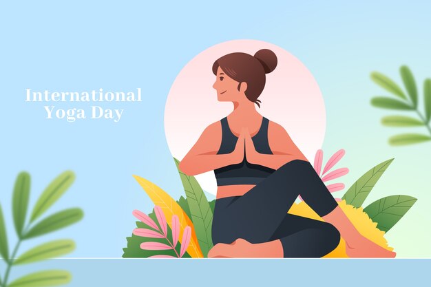 Gradient international yoga day background