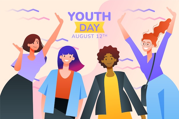 Gradient international youth day background