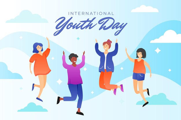 Gradient international youth day illustration