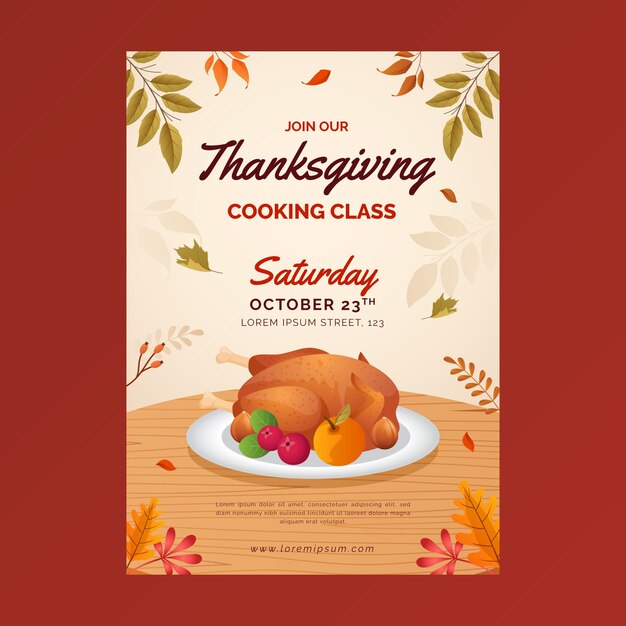 Gradient invitation template for thanksgiving celebration