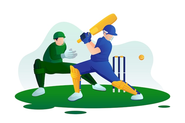 Free Vector gradient ipl cricket illustration