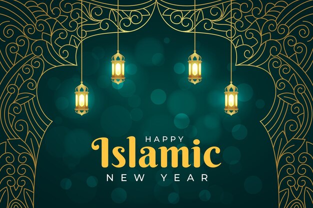 Gradient islamic new year illustration