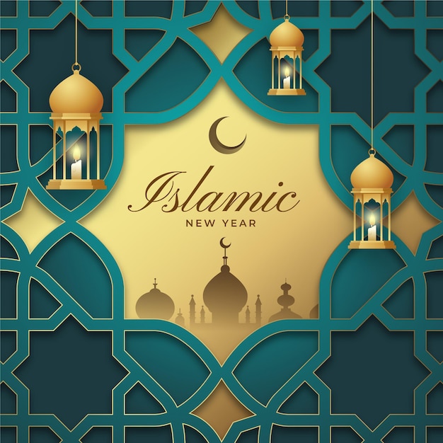 Free vector gradient islamic new year illustration