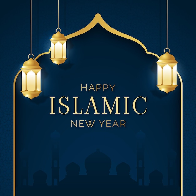 Gradient islamic new year illustration