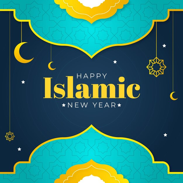 Gradient islamic new year illustration