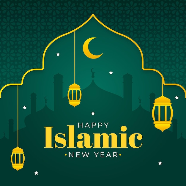 Gradient islamic new year illustration