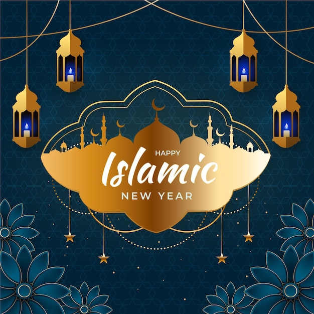 Free Vector gradient islamic new year illustration