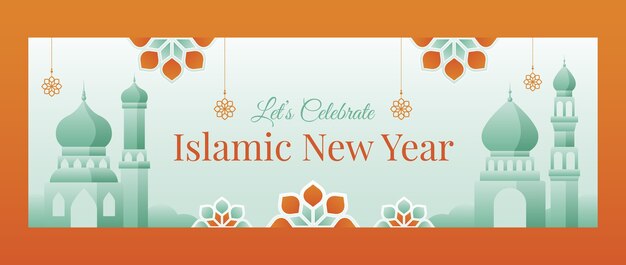 Gradient islamic new year twitter header