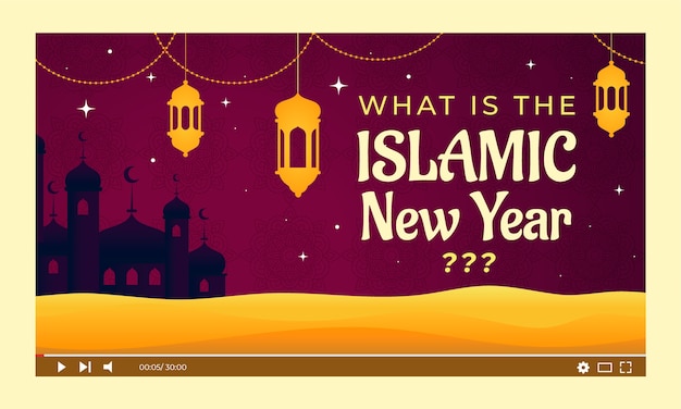 Gradient islamic new year youtube thumbnail