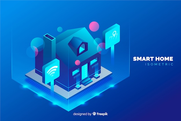 Free Vector gradient isometric smart home background