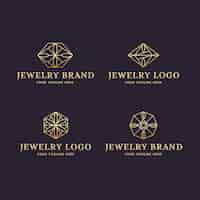 Free vector gradient jewelry logo collection