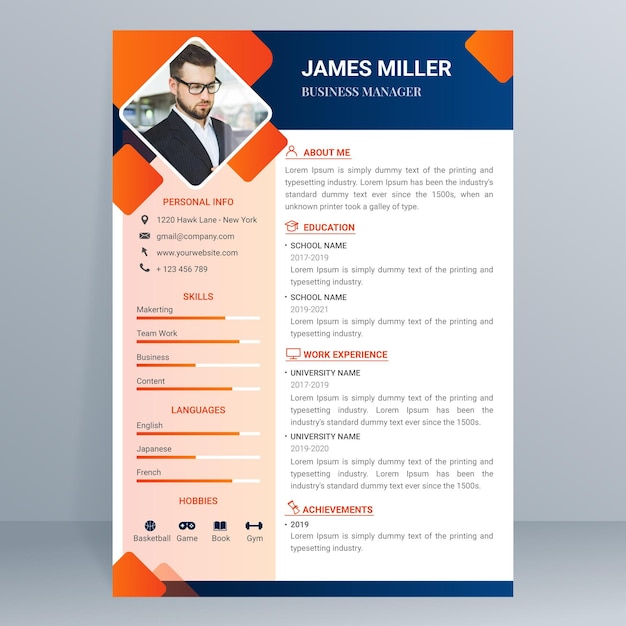 Gradient job application template