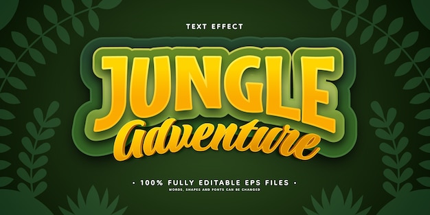 Free Vector gradient jungle adventure text effect