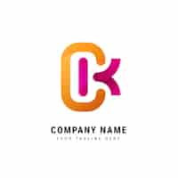 Free vector gradient kc or ck logo template