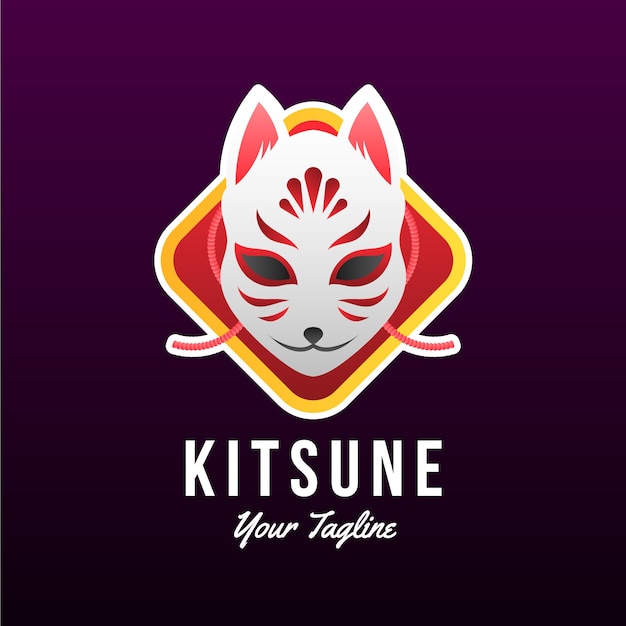 Gradient kitsune logo template