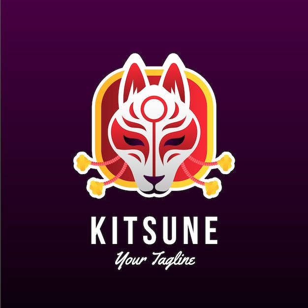 Free Vector gradient kitsune logo template