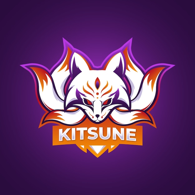 Gradient kitsune logo template