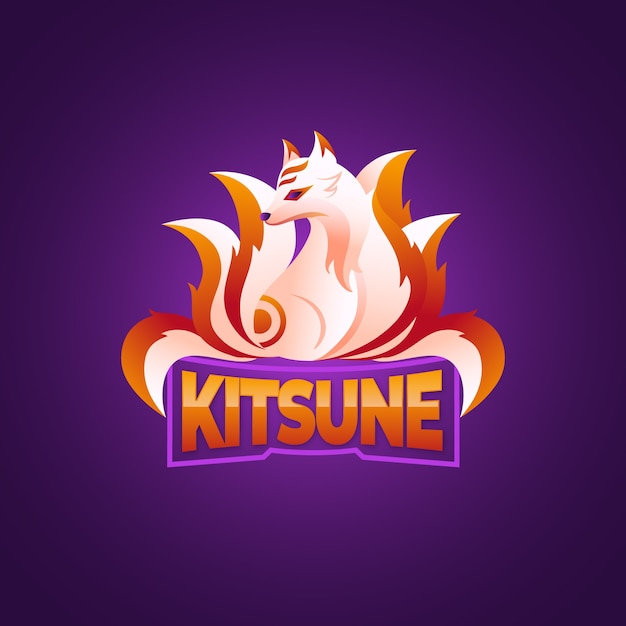 Gradient kitsune logo template