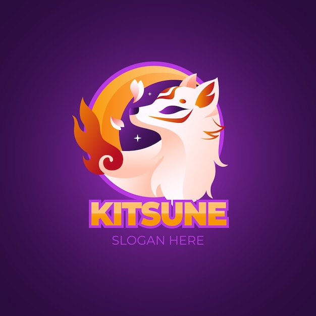 Gradient kitsune logo template