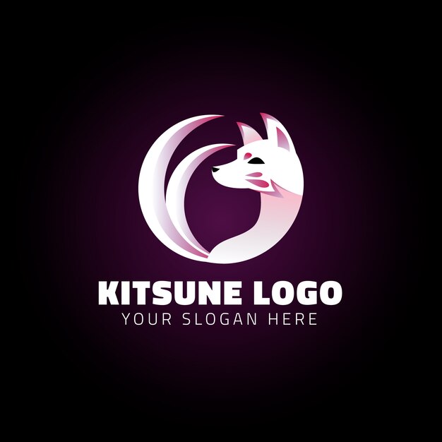 Gradient kitsune logo template