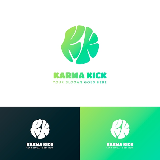 Free vector gradient kk logo template