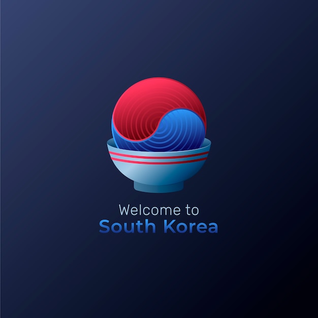 Free Vector gradient korean logo template