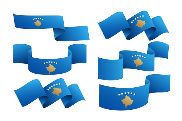 Free Vector gradient kosovo flags set