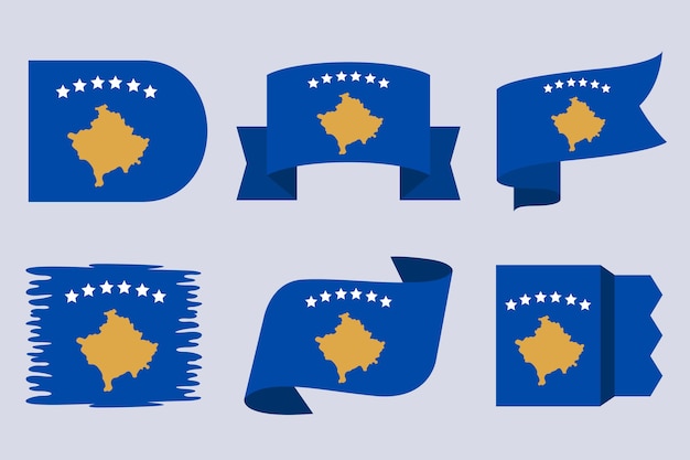 Free Vector gradient kosovo flags set